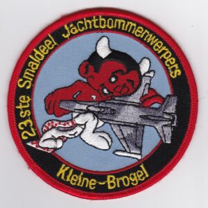 A patch with a cartoon character on it.