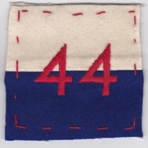 A patch with the number 44 on it.