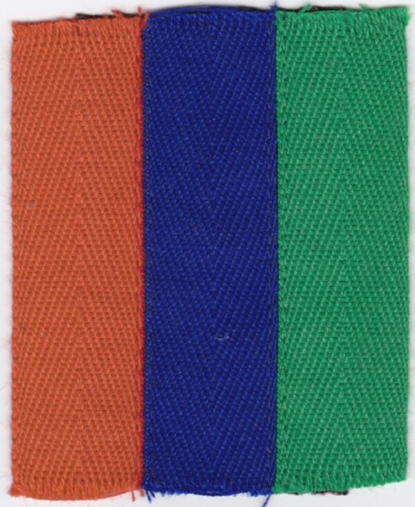 16 Independent Parachute Brigade Group HQ Para DZ Patch Three different coloured ribbons vertical from left red blue green sewn together