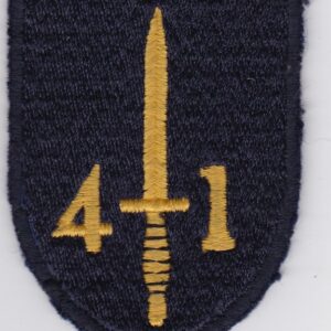 A patch with a knife on it.