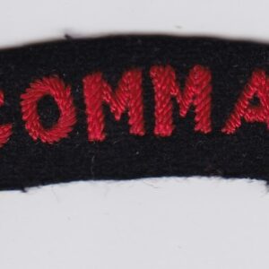 A black and red badge with the words no 9 commando on it.