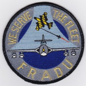 A patch that says we serve the fleet fraud.