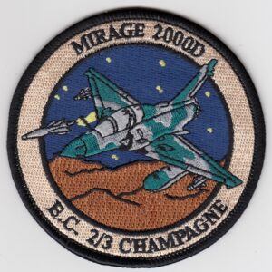 Mirage 2000 bc 23 champagne embroidered patch.