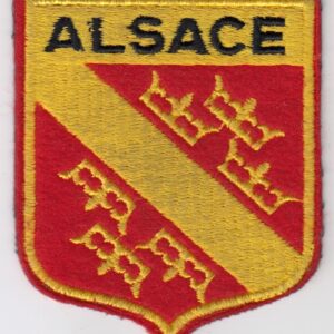 A red and yellow patch with the word alascae on it.