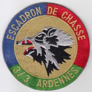 A patch with the words escadron de chasse 331 ardennes.