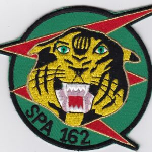 A patch with a tiger's head on it.