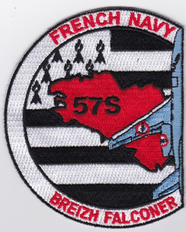 A patch with the words french navy breezy falconer.