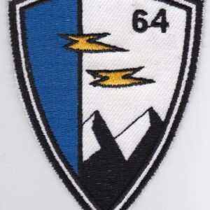 A patch with the number 64 on it.