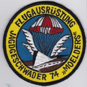 A patch with a parachute on it.