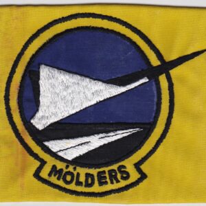 A yellow patch with the word molders on it.