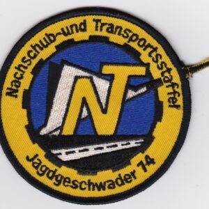 A patch with the logo of a club and a truck.