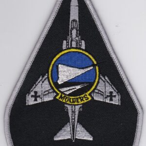 A patch with an image of a fighter jet.