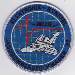 A patch with an image of a jet fighter.