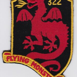 A flying monsters patch on a white background.