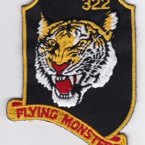 A tiger with the words flying monsters on it.