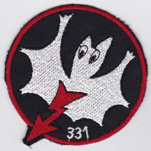 A patch with a bat on it.