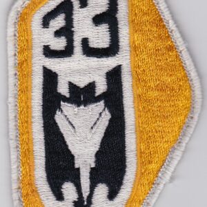 A patch with the number 33 on it.