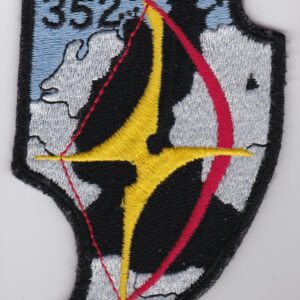 A patch with an arrow on it.