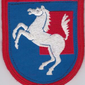 A patch with a horse on it.