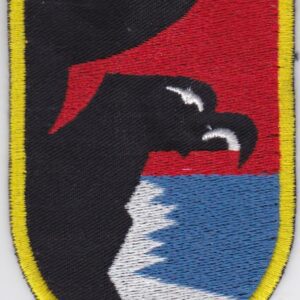 A patch with an eagle on it.