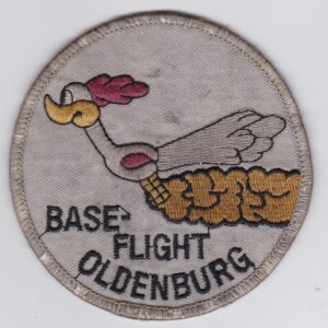 A base flight oldenburg patch with a rooster on it.