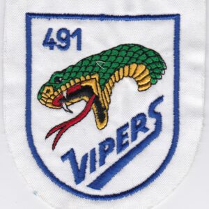 A badge with a snake on it.