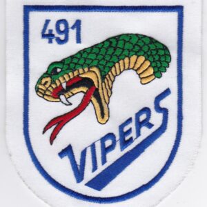 A badge with the word vipers on it.