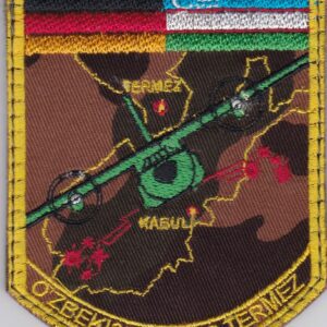 A patch with an image of an afghan war plane.