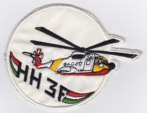 A patch with an image of a helicopter.