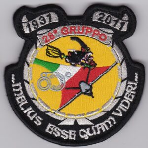 A patch with an image of a plane and a helicopter.