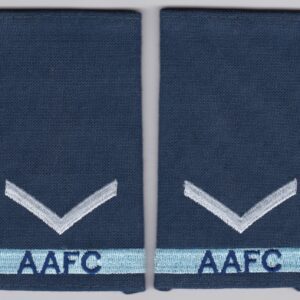 A pair of navy blue patch qafc.