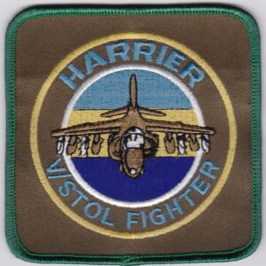 Harrier vstol fighter patch with an airplane on it.