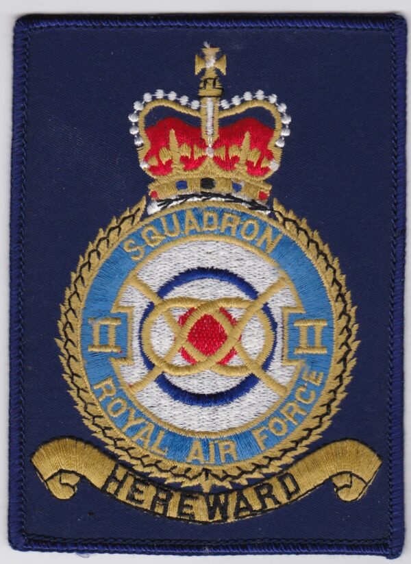 A badge with the words squardron ii royal air force hewward.