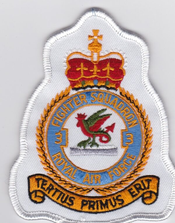 A patch with the crest of the royal air force.