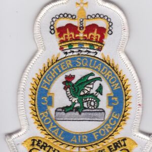 A patch with the logo of the royal air force.