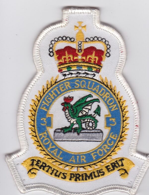 A patch with the logo of the royal air force.