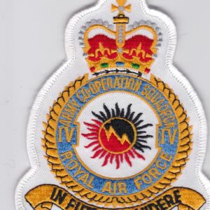 A patch with the logo of the royal air force.