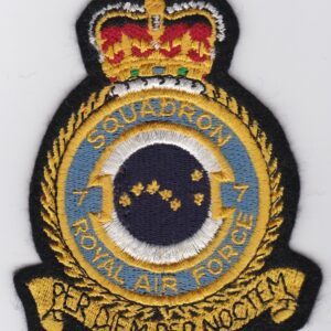 A badge with the crest of the royal air force.