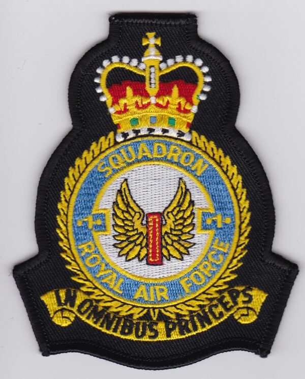 A patch with the crest of the royal air force.