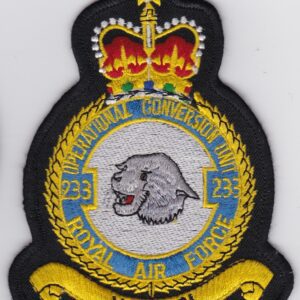 A patch with the crest of the royal air force.