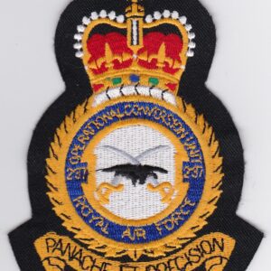 A patch with the crest of the royal air force.