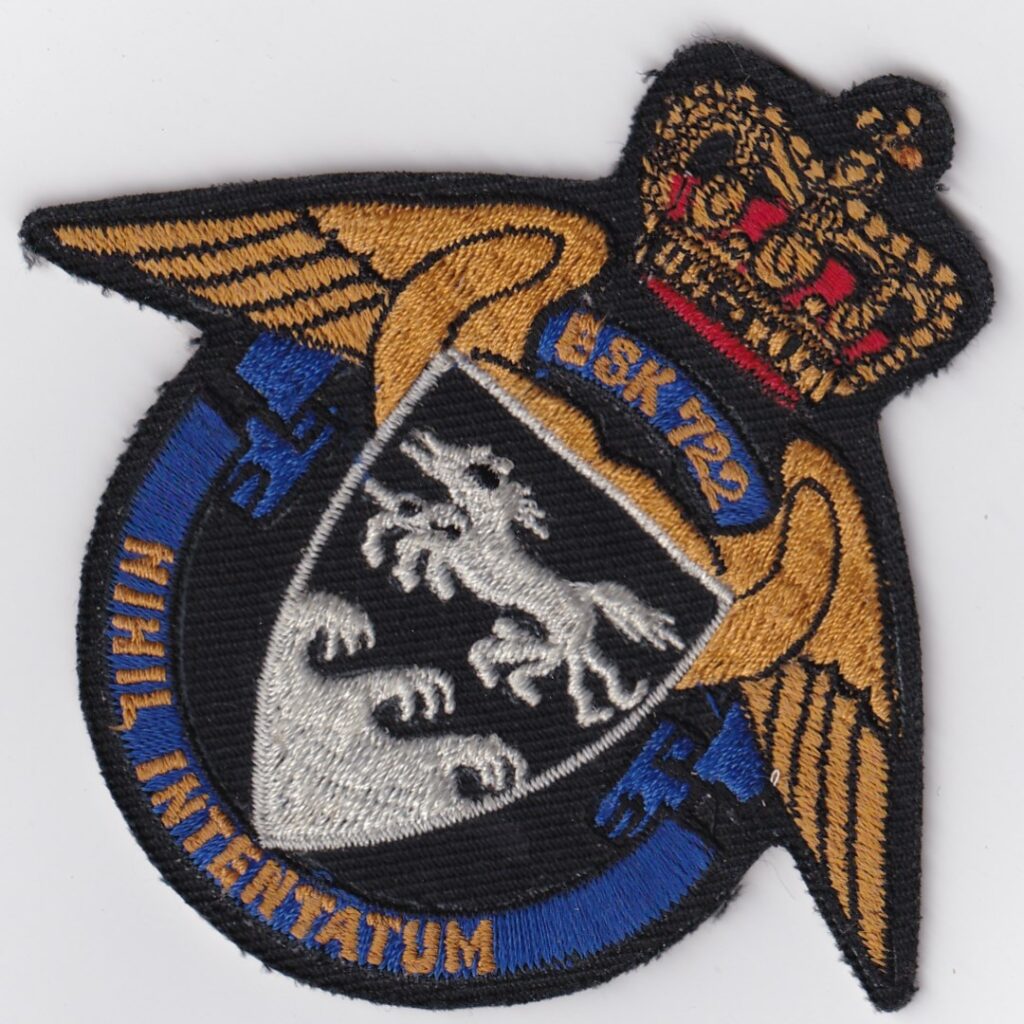 Kin Rdaf RDAF Patch Esk 722 Royal Danish Air Force Crest Patch Sea King Vaerlose