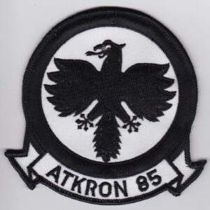 A black and white patch with an eagle on it.