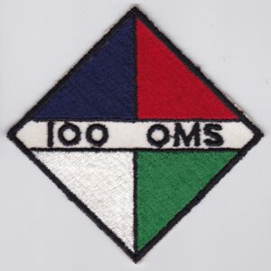 The 100 oms patch on a white surface.