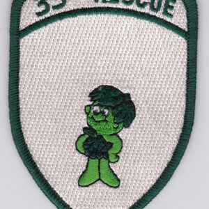 A green and white patch with the words 3rd rescue on it.