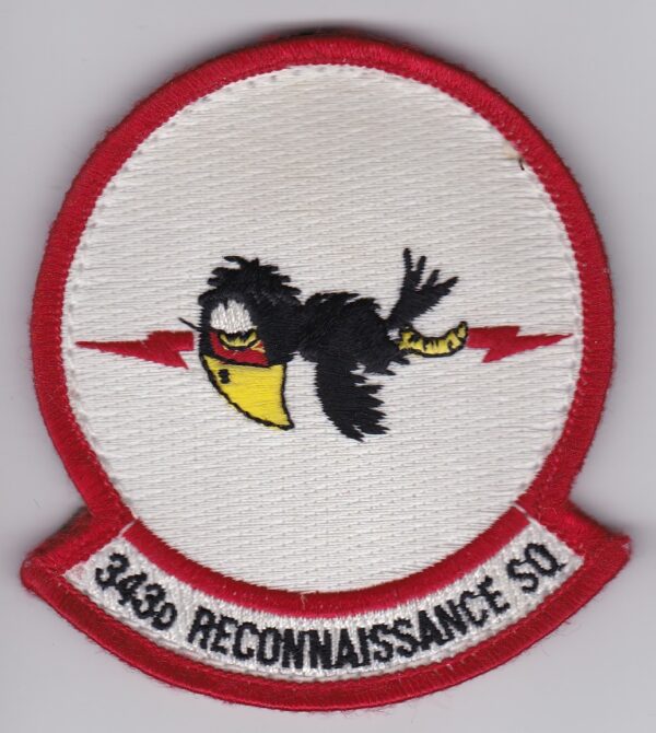 A patch with an image of a bird on it.