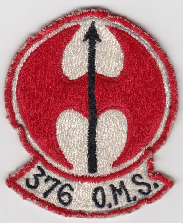 A patch with the words 376 oms on it.