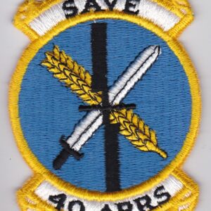 A patch with the words save 40 ars on it.