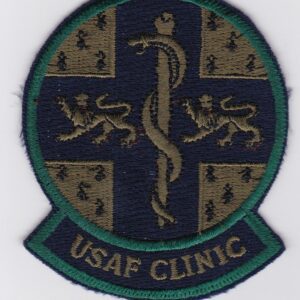 A patch with the words usaf clinic on it.