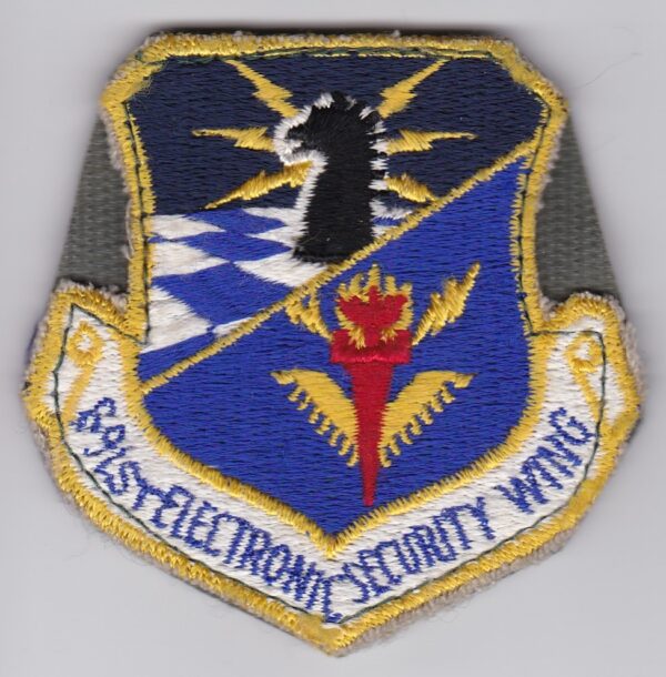 A patch with the emblem of the air force's electronic warfare squadron.